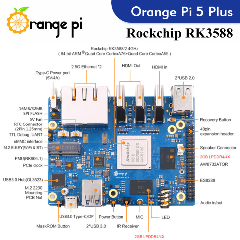 Orange Pi 5 Plus Single Board  - Orange Pi 5 Plus 16Gb review and price